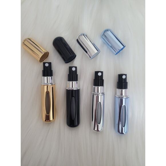 Four Refillable Portable Mini Travel 5ml Perfume Spray Scent Bottles-New - Picture 2 of 4